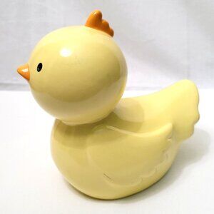 Cute Yellow Ceramic Chick Piggy Bank - Easter Spring Nursery Decor